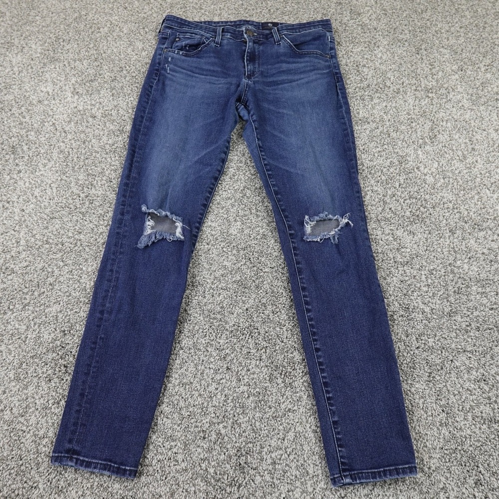 AG‎ Adriano Goldschmied Jeans Womens 30 Dark Blue Denim Slim Skinny Stretch Flex